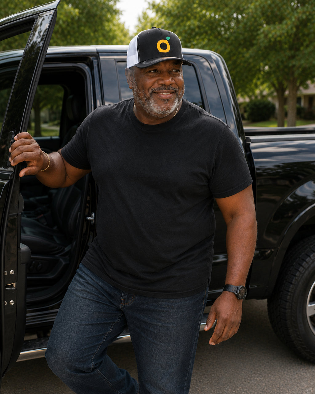 SQUOZE Lemon Logo Snapback Trucker Cap
