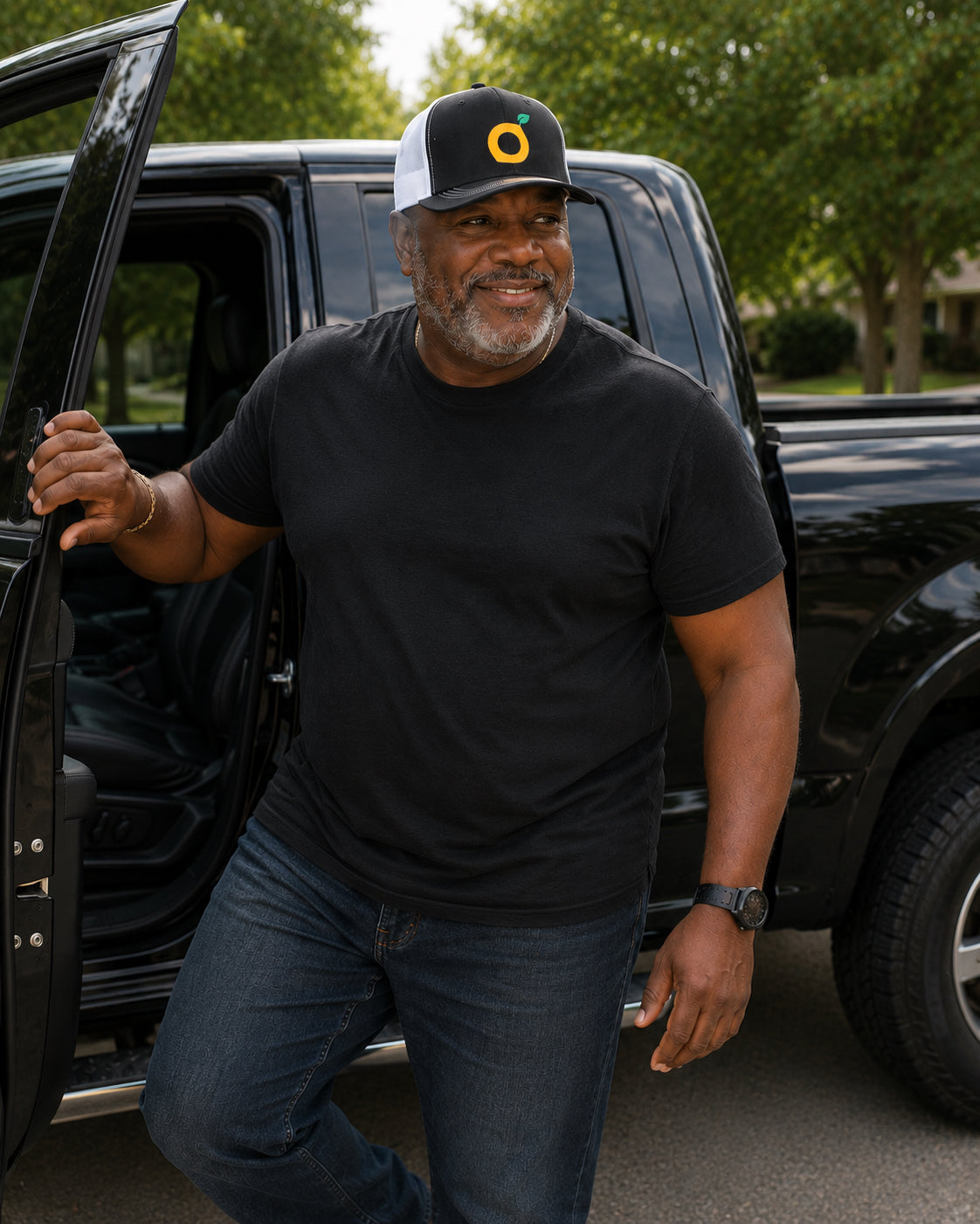 SQUOZE Lemon Logo Snapback Trucker Cap