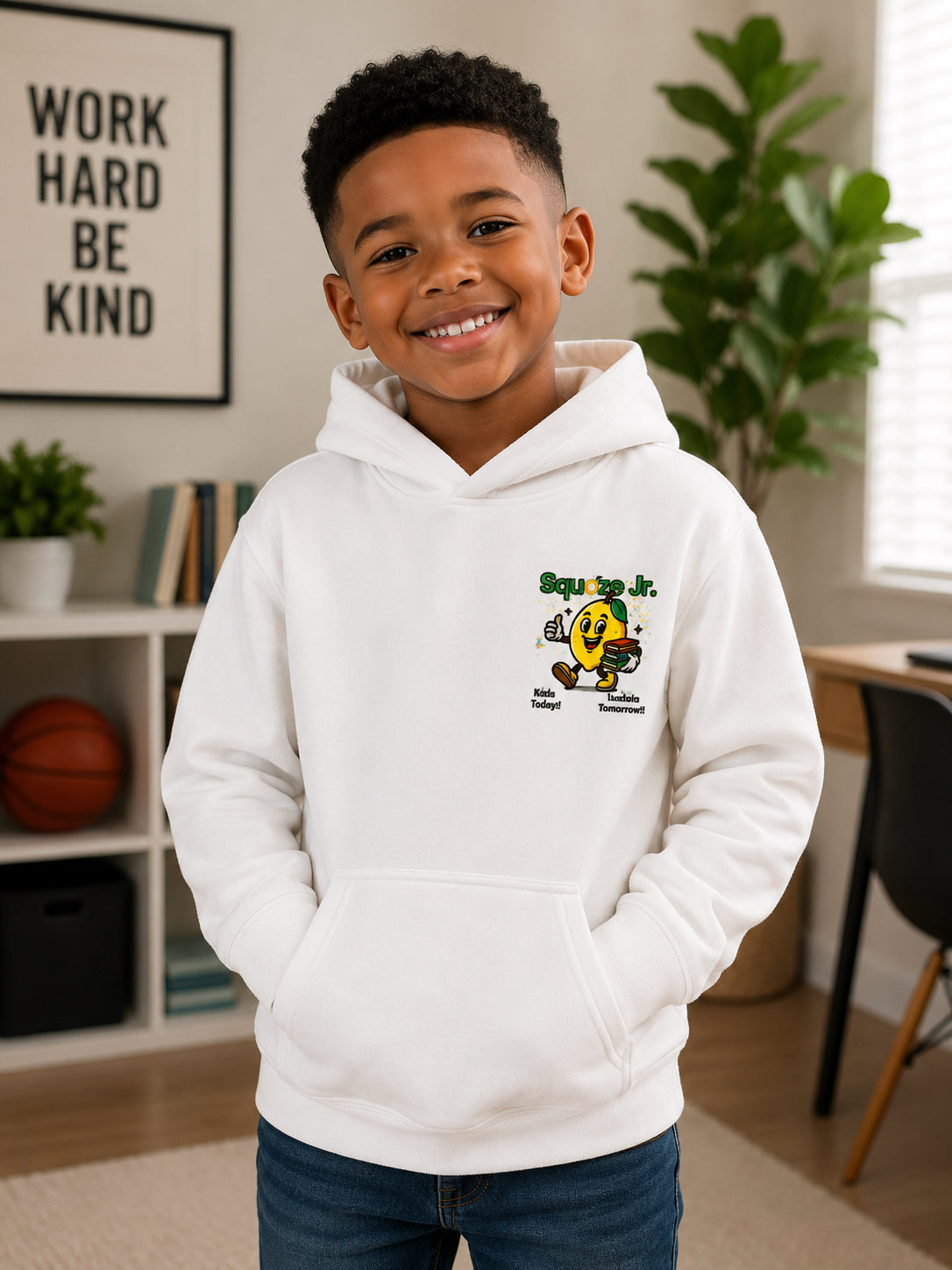 SQUOZE JR. Soft Style Youth Midweight Hooded Sweatshirt
