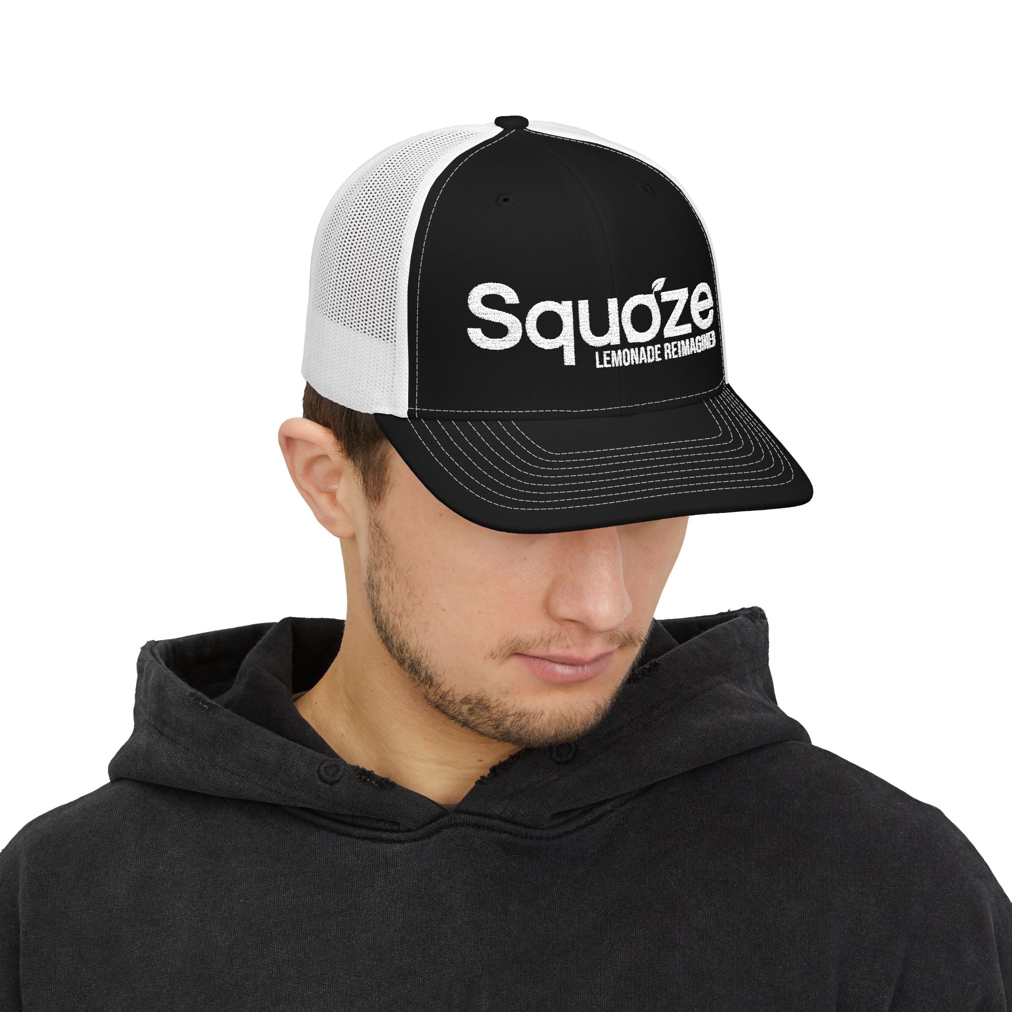 SQUOZE Embroidered Snapback Trucker Cap
